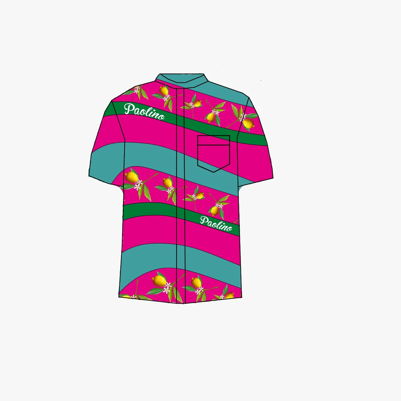 Prototipo grafico della camicia da lavoro a righe — studio del modello